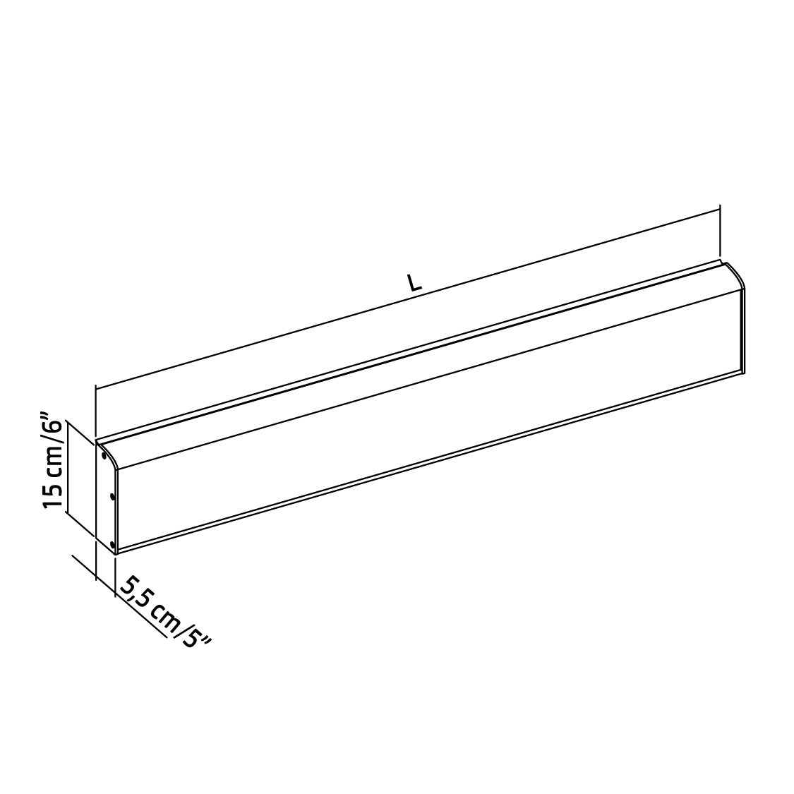 11-102-xx-wall-mounted-horizontal-track-with-cover-for-insert-and-side-caps-diagram