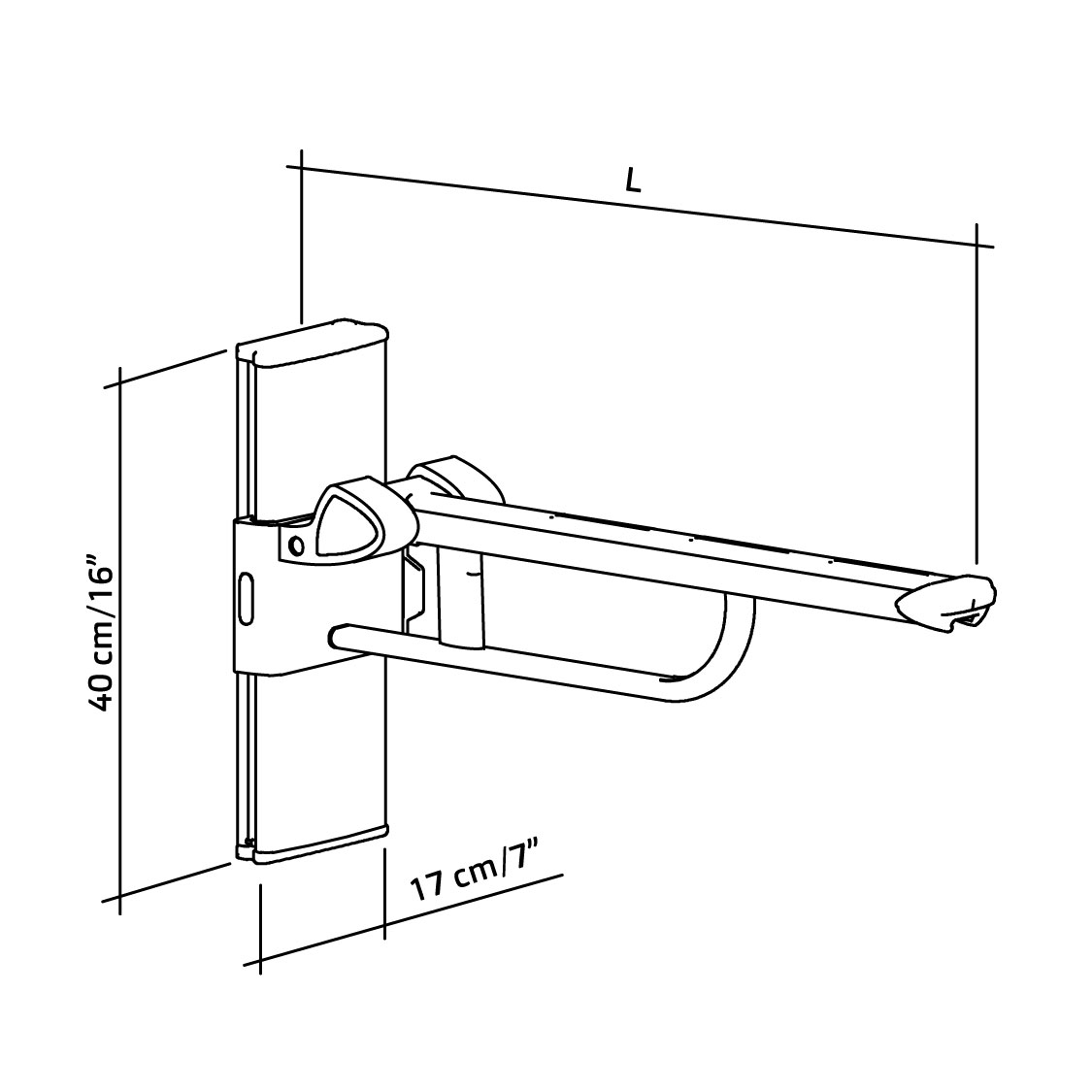 21-131-xx-wall-mounted-lift-up-arm-support-diagram