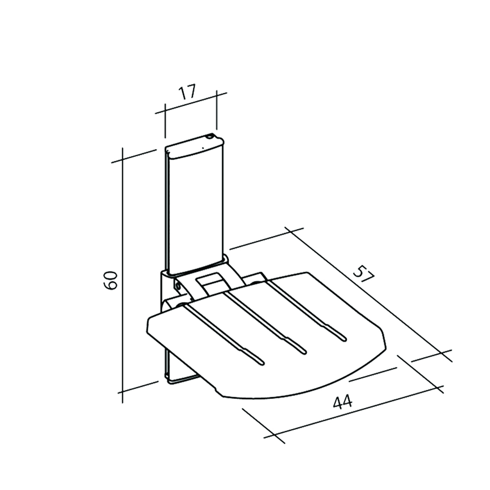 WALL MOUNTED SHOWER SEAT, height adjustable Profilo