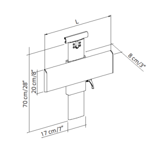 Washbasin Bracket For Horizontal Track Height Sideways Adjustable